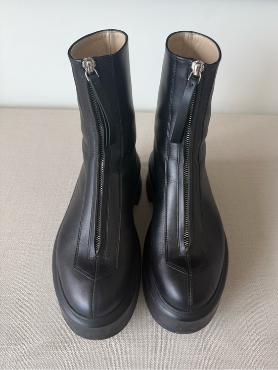 The Row Shoes - The Row Black Leather Boots